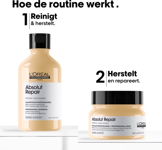 L’Oréal Professionnel Absolut Repair Shampoing 300ml & Après-Shampoing 200 ml – Lot de produits
