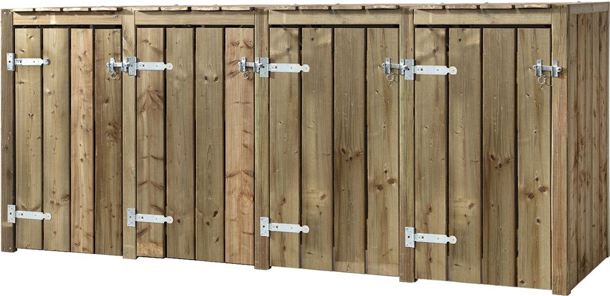 Containerombouw Kees | Kliko Ombouw Vierdubbel | Containerberging | Containers kast | Container berging voor 4 kliko's | Wood Selections