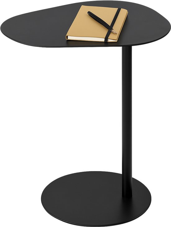 Table d'appoint MISOU - Table basse - Organique - Zwart - sur pied - Table basse - 35x53cm - Métal