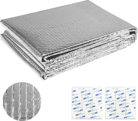 Isolatiefolie Dubbel Laags Aluminiumfolie 0,6 x 5 m – 200 g/m² Warmte Reflecterende Folie met Luchtkussen – Voor Dak-, Vloer- en Muurisolatie, Radiatorfolie