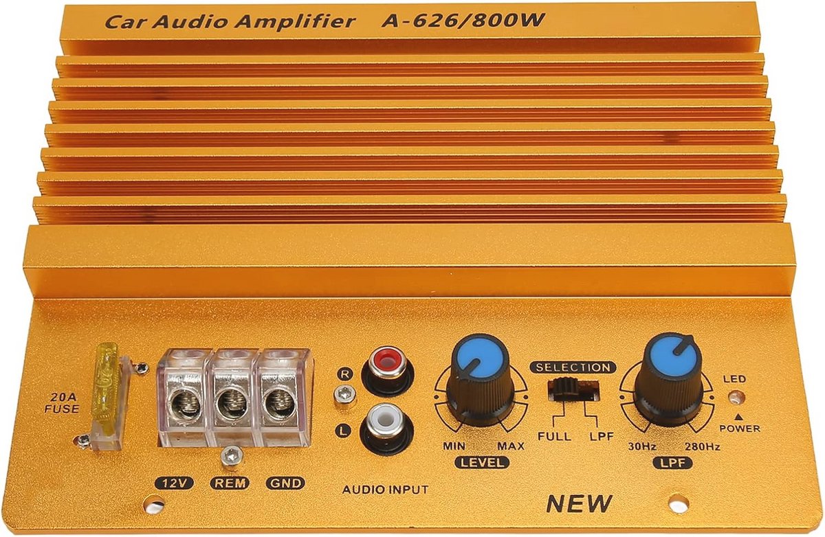 Krachtige Auto Audio Versterker 800W - Voor 12V Voertuigen, Eenvoudig in Gebruik