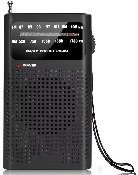 Premes - Draagbare Noodradio - Zwart - AM/FM - Op Batterijen - Koptelefoonaansluiting - Draagbare Radio - Wereldradio - Noodpakket Must Have - Zakradio - Voor Rampen - Kleine - Transistor Radio - Telescopische Antenne - Transister Radio