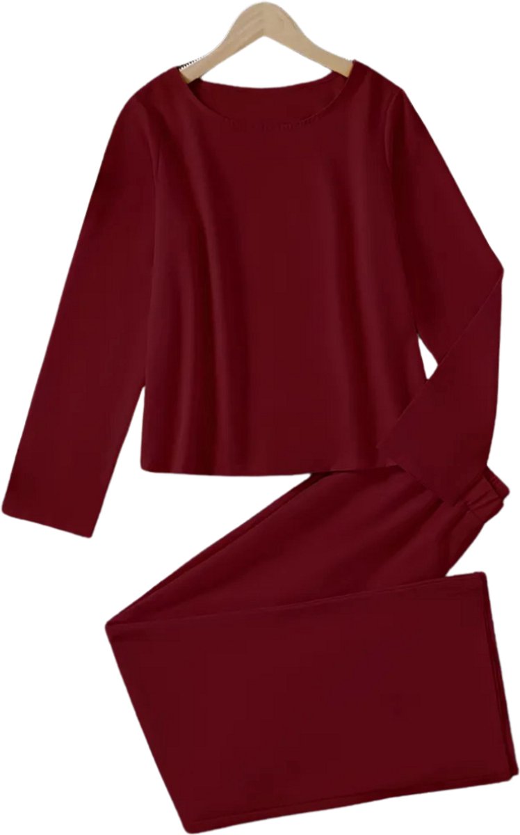 Nivard Linnen Broek Dames Zomerbroek Volwassenen Lange Broek Pantalon Strandbroek Zomer Ibiza Stijl Bordeauxrood