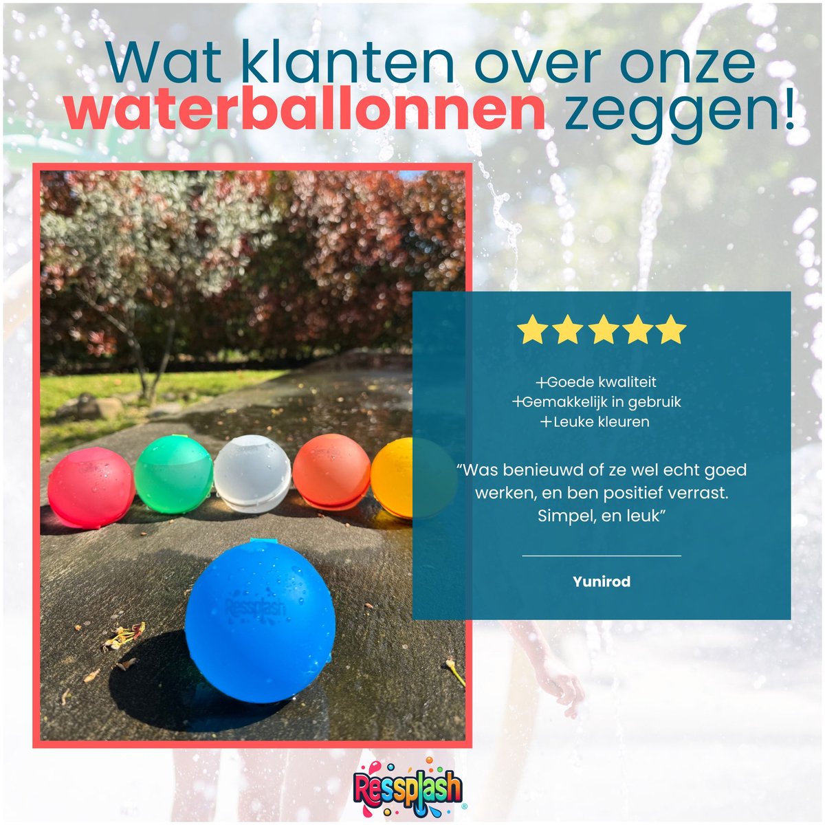 Ressplash® 10 Herbruikbare Waterballonnen - 10 stuks - Gratis E-Book - Bekend van TikTok - Waterballonnen zelfsluitend - Zwembadspelletjes - Zwembadspeelgoed - Waterbal - waterspeelgoed - Zwembad — afbeelding 9