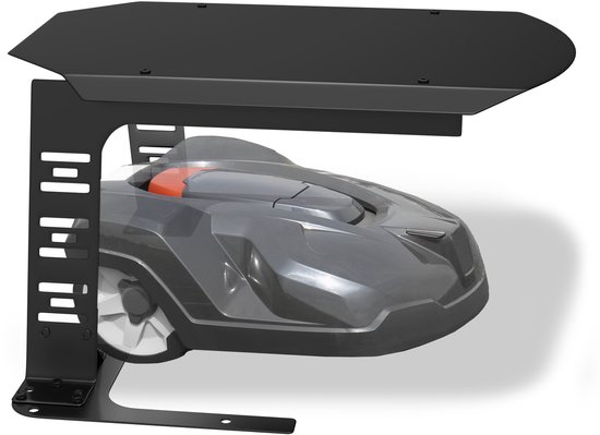 Robotmaaiergarage metaal zwart 77x94x36 cm | Weerbestendig, UV-bestendig, roestvrij, stevige bescherming voor robotmaaier