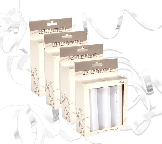 Huwelijk bruiloft serpetine - feestartikelen - 12x - wit - versieringen