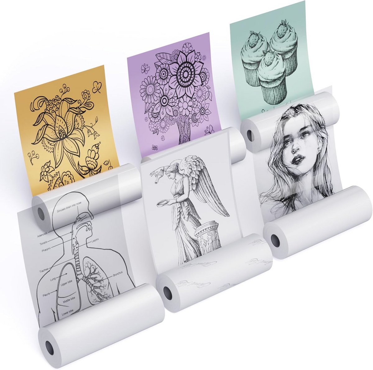 Set van 6 Zelfklevend Printpapier voor Mini-Zakprinters - Ideaal voor Heldere Afdrukken