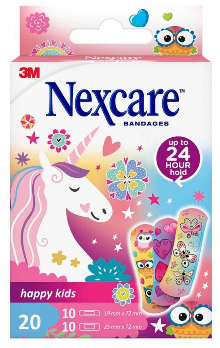 Goedkoopste 3M Nexcare Happy Kids Pink 20 Verbandmiddelen