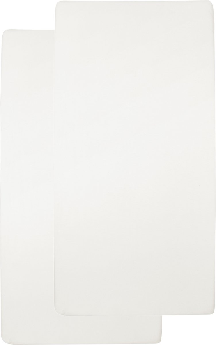 Meyco Baby Uni hoeslaken ledikant - 2-pack - offwhite - 60x120cm – foto 5