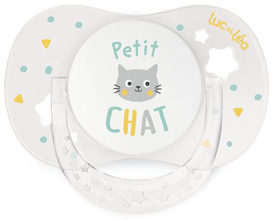 Luc et Léa Essentiel 2 Anatomische Fopspeentjes Comfort-schildje + 6-18 Maanden (Modellen : Kleine kat en slakken) — afbeelding 4
