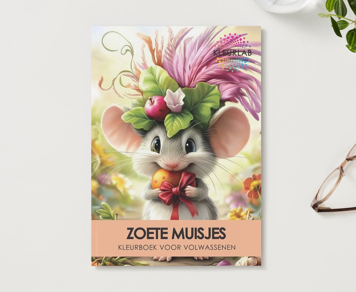KleurLab® - Zoete Muisjes - Luxe Kleurboek voor Volwassenen - Enkelzijdig bedrukt - 48 unieke kleurplaten op A4 - Fantasy - Dieren & Natuur — afbeelding 4