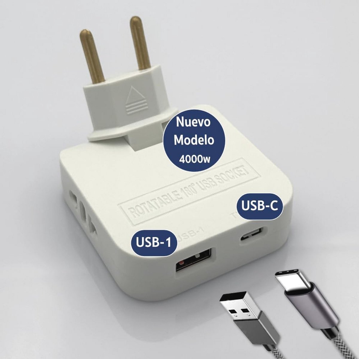 Platte stopcontacten met USB C en USB-oplaadpoorten voor slimme plaatsing