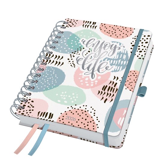 Sigel weekagenda met spiraal 2026 - formaat A5 - Rose Inspiration - hardcover - SI-J6602