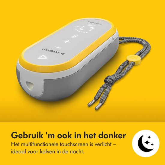Medela Freestyle Hands-Free borstkolf – Dubbele elektrische handsfree borstkolf – Draagbaar - Transparant/Geel – Inclusief oplaadbare accu