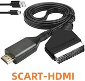 SCART naar HDMI Adapter - Met Voedingskabel - Omvormer - Scart naar HDMI Converter HD 1080p/720P - SCART naar HDMI Converter - Plug & Play - voor TV HDTV STB VHS VCR PS3 Sky DVD Blu ray etc