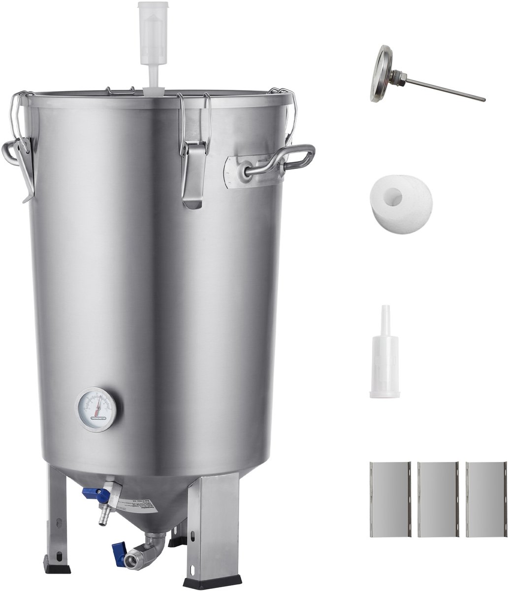 Roestvrijstalen ketel 304, 8 gallon bierbrouw-gistingsvat, thuisbrouwset met voetstuk, dek