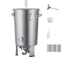 Roestvrijstalen ketel 304, 8 gallon bierbrouw-gistingsvat, thuisbrouwset met voetstuk, deksel, handvat, ventiel, tapkraan, thermometer voor het brouwen
