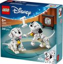 LEGO Disney set 43271 Lucky & Penny 101 Dalmatiërs: twee Dalmatiërs en een televisie.