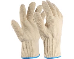 BBQ handschoenen - Ovenwanten - Verdikte dijen - Hittebestendig - Verdikt gebreid katoen - Airfryer - Grillen - Tuinhandschoenen - Voor heren - 1 paar wit