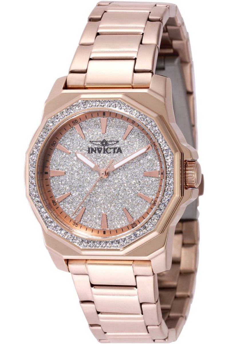 Invicta Speedway 49131 Dames Horloge - Waterdicht - Analoog - Quartz Uurwerk - Roestvrij Staal met zilveren Wijzerplaat - 34mm