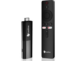 Leafline® Android TV Stick – Google TV Streamer - Ingebouwde Chromecast - Android TV Box – Met Afstandsbediening & Spraakbesturing