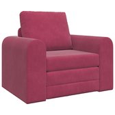 vidaXL - Vloersofa - Bed - 2-in-1 - Wijnrood - 98x71x83 - cm - Velvet