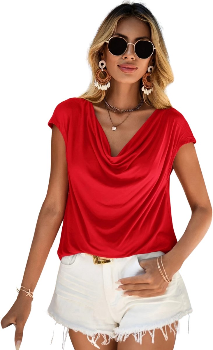Livano Topje Dames - Kleding - Shirt - Blouse - Kort - Volwassen - Rood