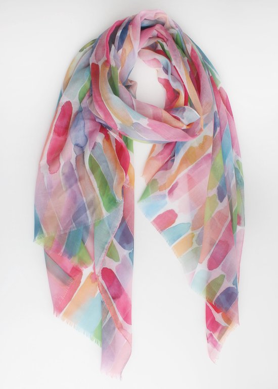 Écharpe Salvia - Accessoires Junkie Amsterdam- Écharpe femme - Longue - Katoen- Châle - Cosy chic - Cadeau - Imprimé fantaisie - Vert