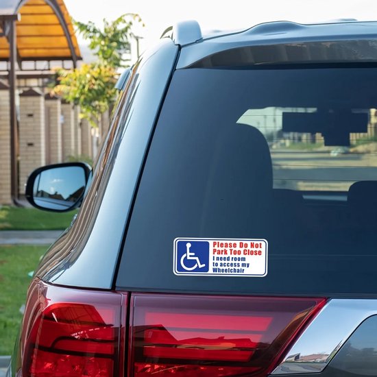 Lot de 2 autocollants pour stationnement pour personnes handicapées - Autocollant pour voiture - Fauteuil roulant - Voiture - Handicap