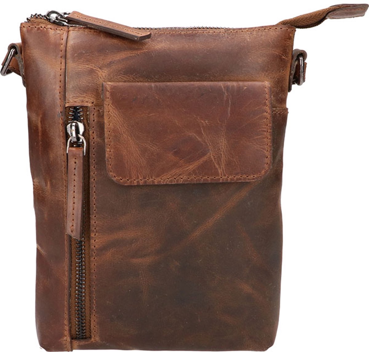Leather Design Schoudertasje Hunter Bruin