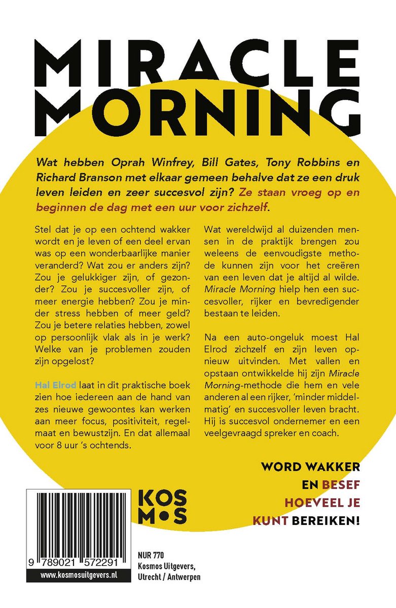 Miracle Morning - back cover