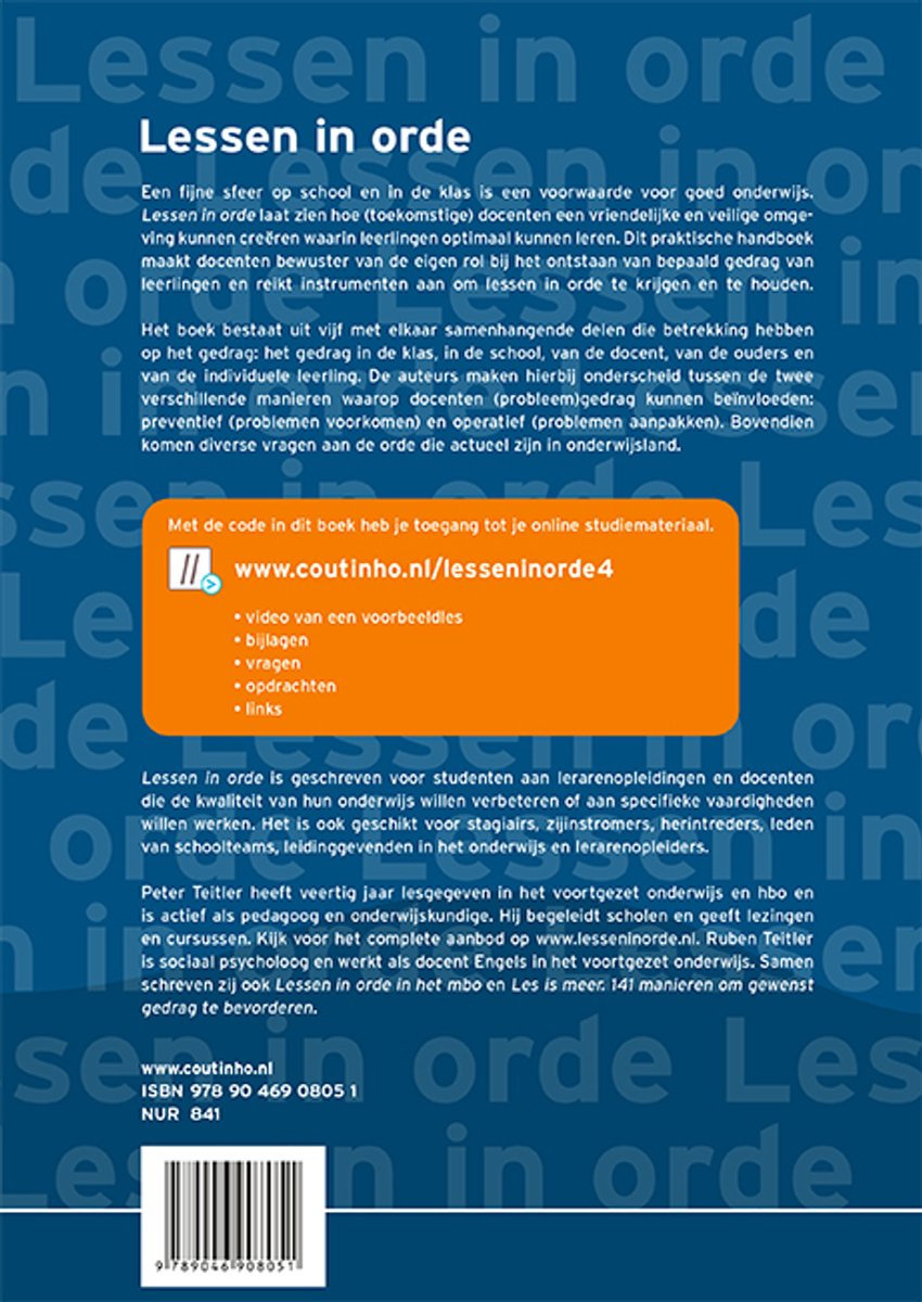 Lessen in orde - back cover