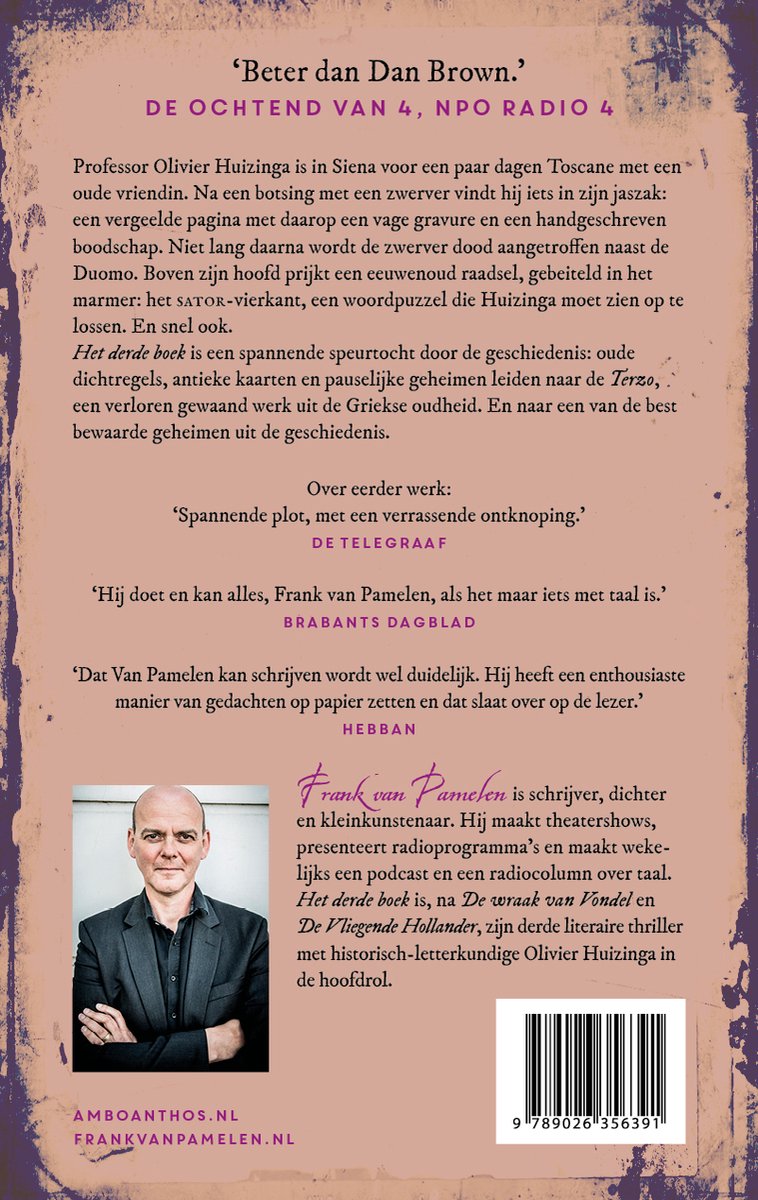 Huizinga 3 - Het derde boek - back cover