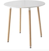 Table à manger Varnox - Table à dîner - Table - Table de cuisine - Table de balcon - Table - Table simple - Wit - 80 cm