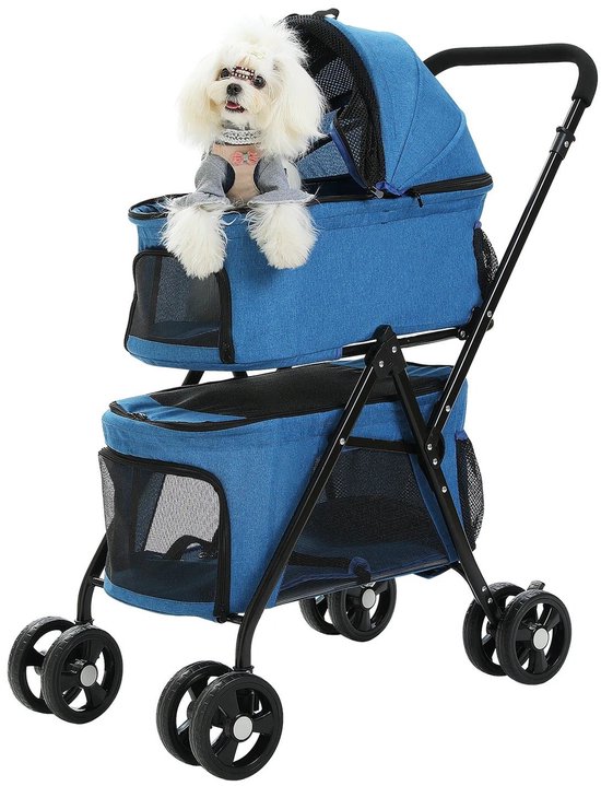 Hondenbuggy - FurryFriends - Inklapbaar - Blauw