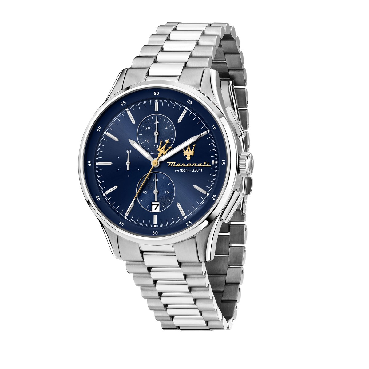 Maserati watch - R8873624004 - Sorpasso - chronograaf - zilver - blauw - roestvrijstaal - heren - horloge - 42 MM