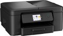Zwarte Brother DCP-J1460DW printer met scherm en papierlade.