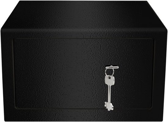 Coffre-fort meuble Aufun avec serrure à double panneton, en acier avec 2 clés, à suspendre, adapté aux caravanes, armoires, rangements de bureau, dimensions L 31 x 20 x 20 cm, noir
