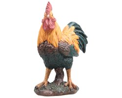 Farmwood Haan/Kip tuin beeldje - voor binnen/buiten - 20 x 12 x 23 cm - dieren tuinbeelden - kleuren mix