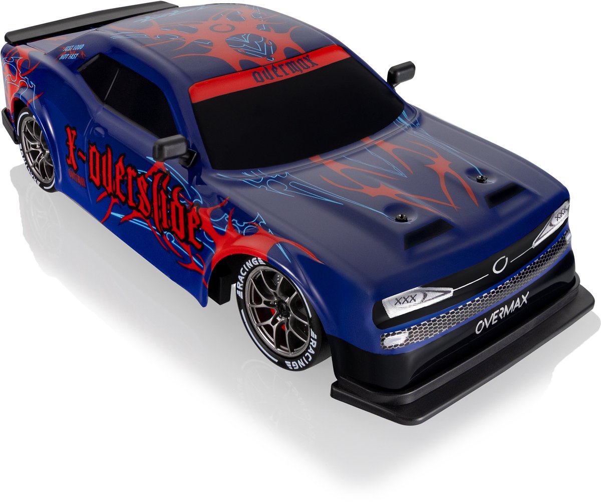 Overmax X-Overslide – Bestuurbare Auto 2in1: DRIFT & Race – 20 km/h – 2 Snelheidsstanden – 2 Batterijen – 40min Speeltijd – 2 Carrosserieën – 2 Wielensets – LED Onderverlichting – Obstakelset – Gecodeerde Besturing – RC Auto — afbeelding 20