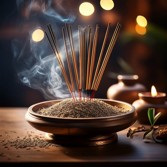 Bâtonnets Encens Tulasi au Jasmin - 40 bâtonnets de 22 cm - Relaxant - 24 grammes - Relaxant - Apaisant - bâtonnets