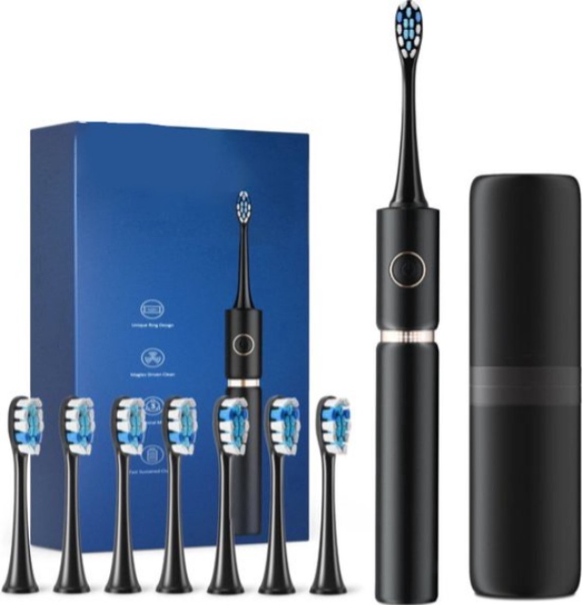 Tandenborstel - Oplaadbare Elektrische Tandenborstel met USB, Waterdicht, Ultra Krachtig, Inclusief 4 Opzetborstels en Reiskoffer, Tandbleek Tandenborstel