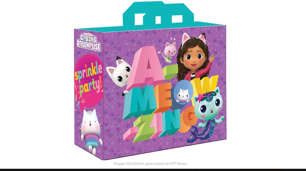 Gabby`s Dollhouse shopper, Gabby`s Dollhous , Shopper, Boodschappentas, Tas