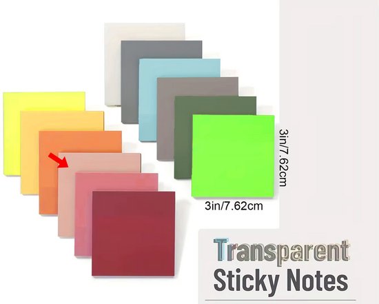Foto: Transparante plaknotities 50 vellen peachy pop pet veelkleurig leuk kerstcadeau sinterklaascadeau of schoencadeau cadeaus onder 5 perfect voor bullet journal en boek annotatie