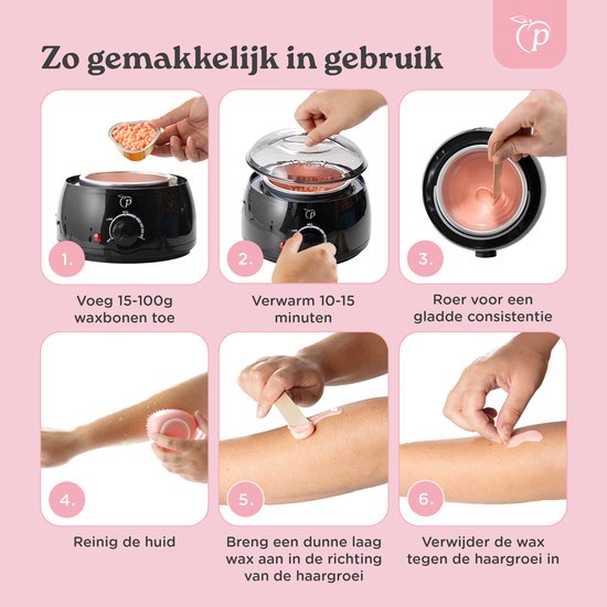 Wax Apparaat Set - Ontharingsapparaat - Incl. Wax Bonen - Wax Heater - 100ml - Zwart - Peach Beauty