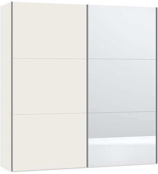 Beter Bed Easy Schuifdeurkast - Kledingkast met 2 schuifdeuren - 203 x 215 x 65 cm - Cremewit