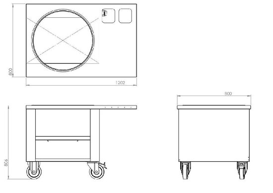 een miljoen Complex Schep Big Green Egg Roestvrijstalen Werktafel Extra Large | bol.com