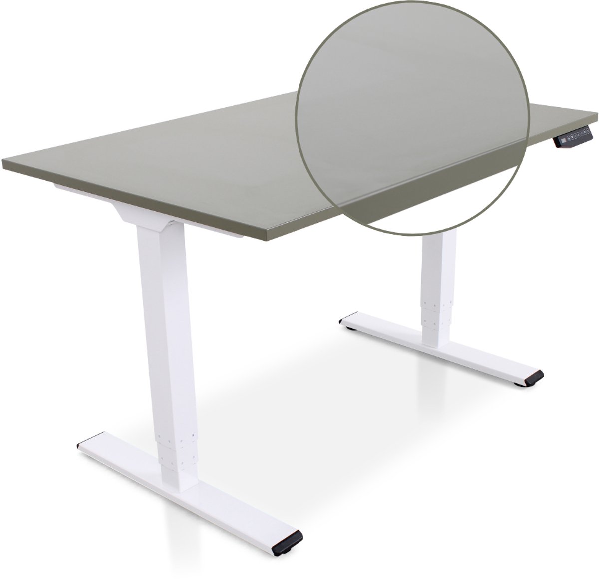 Multi Ratio Lineaflex MRC COMFORT Zit-Sta Bureau – Elektrisch Verstelbaar – 140x80 cm – Blad Forest Green – Wit Frame – ARBO Norm NEN-EN 527 – Met memorybediening – 100 KG Draagvermogen – 130 cm Hoog
