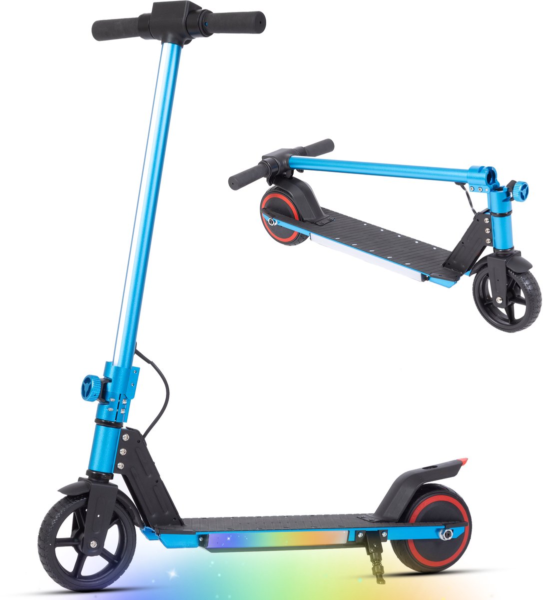Elektrische step voor kinderen-6.5 Zoll Banden-Opvouwbare Kinderstep voor 6-12 jaar 150W Motor Maximumsnelheid 12 km/u – E-Step met LED Display Lichtgewicht Elektrische Step Skateboard met EBS-Maximale Belasting 60kg Blauw