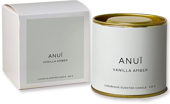 Geurkaars Vanilla Amber Anuï - Geurkaars Vanille - Uitstekende Geurverspreiding- Premium Geurkaarsen - Luxe Geurkaarsen - Kerst Cadeautje